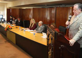 Exposición de ministros de la Corte.