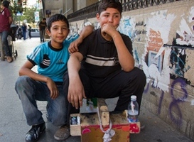 Los niños que viven y trabajan en la calle en el Líbano. OIT/Tabitha Ross